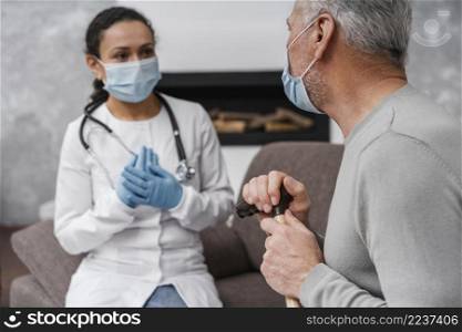 doctor presenting medical treatment