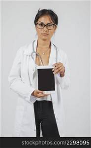 doctor presenting tablet