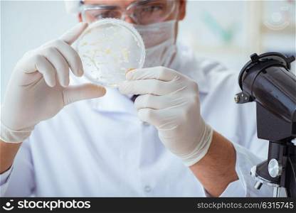 Doctor researching virus treatment in lab