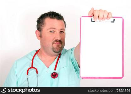 doctor showing folders