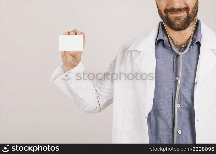 doctor showing his visiting card