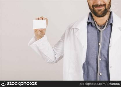 doctor showing his visiting card