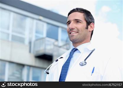 Doctor standing outside