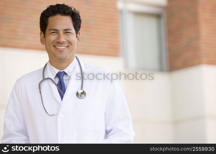 Doctor Standing Outside A Hospital