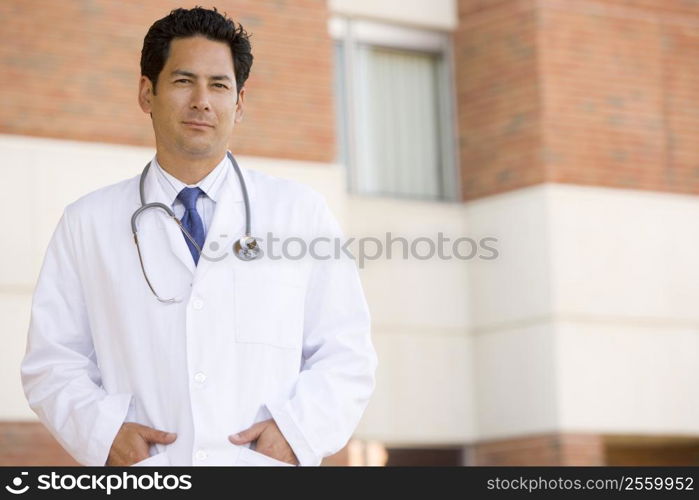 Doctor Standing Outside A Hospital