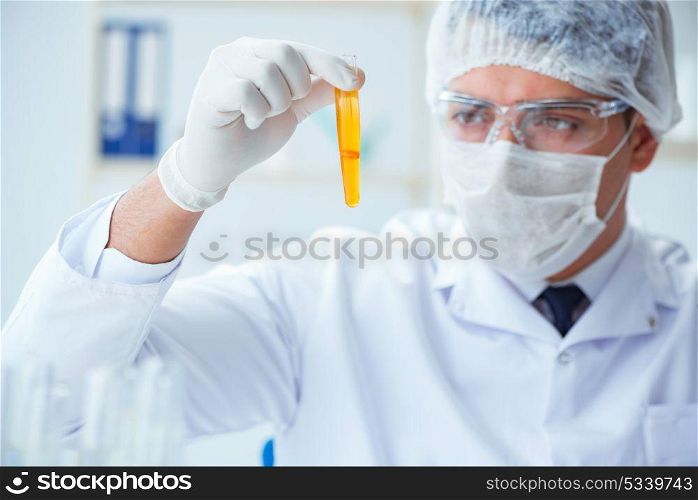 Doctor testing patients urine for medical purposes
