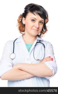 Doctor vet woman on a white background isolated