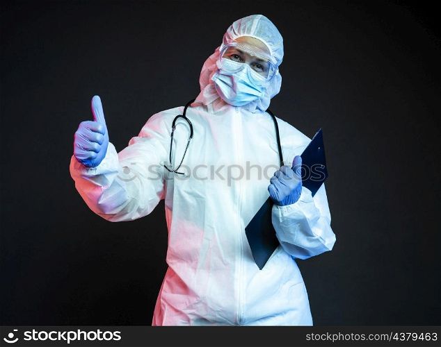 doctor wearing pandemic medical equipment