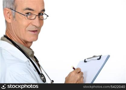 Doctor with a clipboard