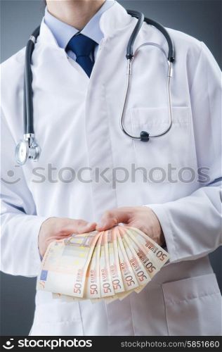 Doctor with euro money