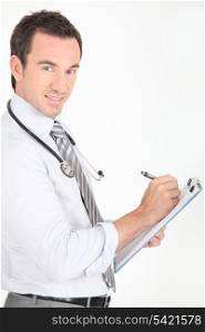 doctor with file