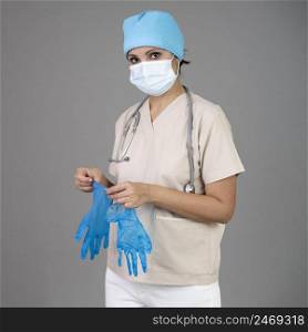 doctor with mask gloves