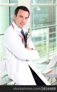doctor with medical records