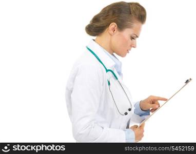 Doctor woman with clipboard