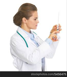 Doctor woman with syringe