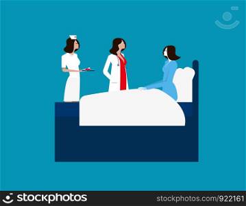 Doctor women healthcare hospital workers. Concept medical vector illustration, Character cartoon of medical flat