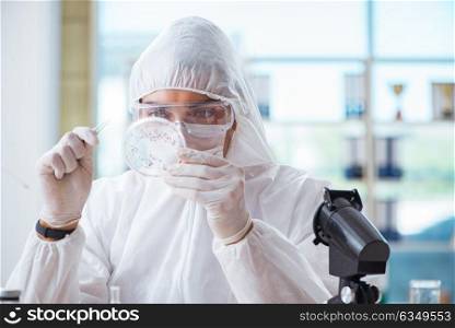Doctor working on virus in medical lab