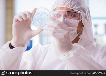 Doctor working on virus in medical lab