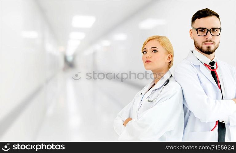 Doctor working with another doctor in the hospital. Healthcare and medical service.