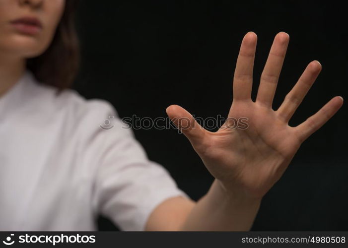 Doctor working with virtual screen