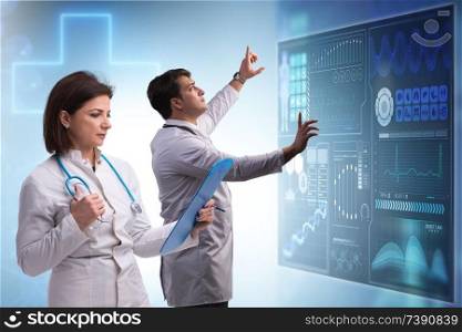 Doctors in future telemedicine concept