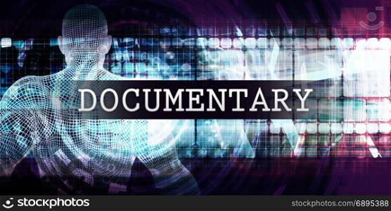 Documentary Industry with Futuristic Business Tech Background. Documentary Industry