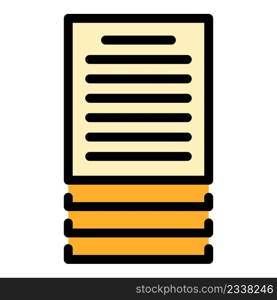 Documents scenario icon. Outline documents scenario vector icon color flat isolated. Documents scenario icon color outline vector