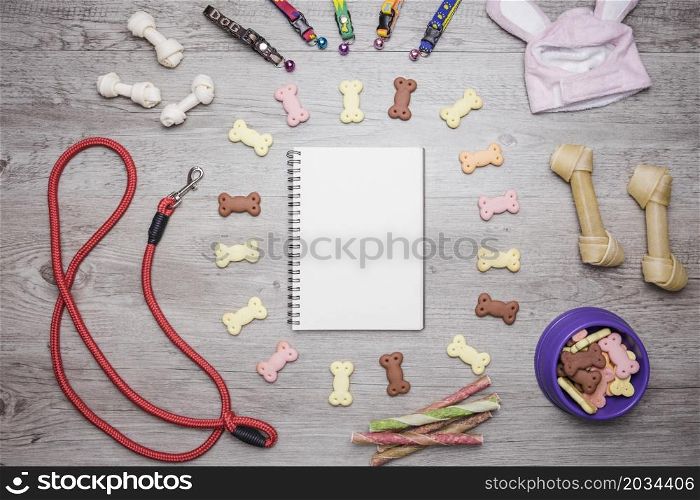 dog accessories snacks notebook set