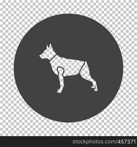 Dog cloth icon. Subtract stencil design on tranparency grid. Vector illustration.