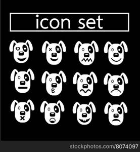 dog emotion icon set illustration design