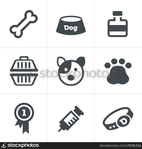Dog Icons Set, Vector Design