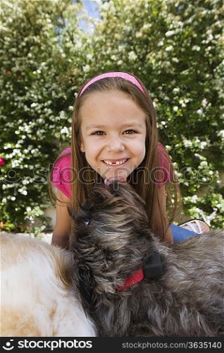 Dog Licking Little Girl&acute;s Chin