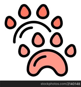 Dog paws icon. Outline dog paws vector icon color flat isolated. Dog paws icon color outline vector