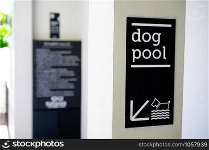 Dog pool sign