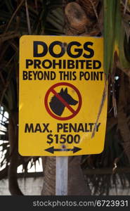 Dog prohibited on the beach, Austraslia