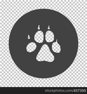 Dog trail icon. Subtract stencil design on tranparency grid. Vector illustration.
