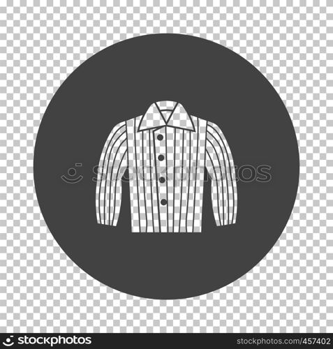 Dog trainig jacket icon. Subtract stencil design on tranparency grid. Vector illustration.