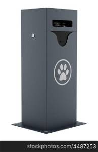 dog waste container isolated on white background. 3d illustration