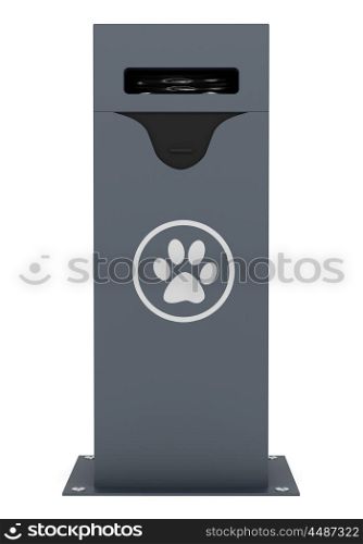 dog waste container isolated on white background. 3d illustration