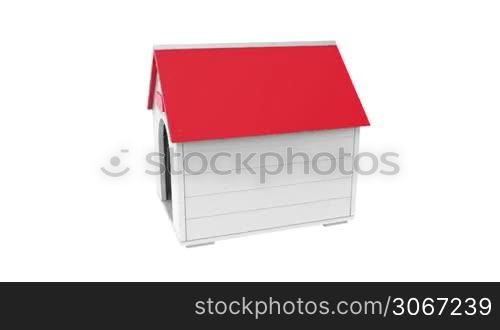 Doghouse rotates on white background