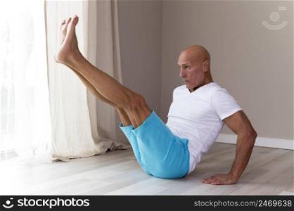 doing stretching exercises