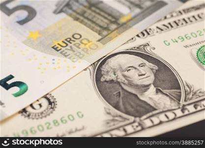 dollar and euro money