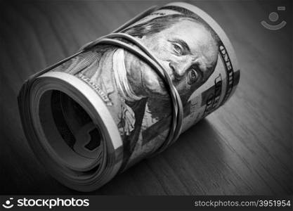 Dollar bills close-up - Money keeps silent