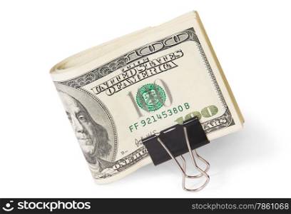 Dollar Bills With Clip Isolated On White Background