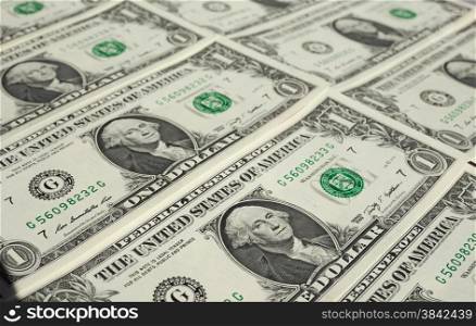 Dollar notes 1 Dollar. Dollar banknotes 1 Dollar currency of the United States useful as a background