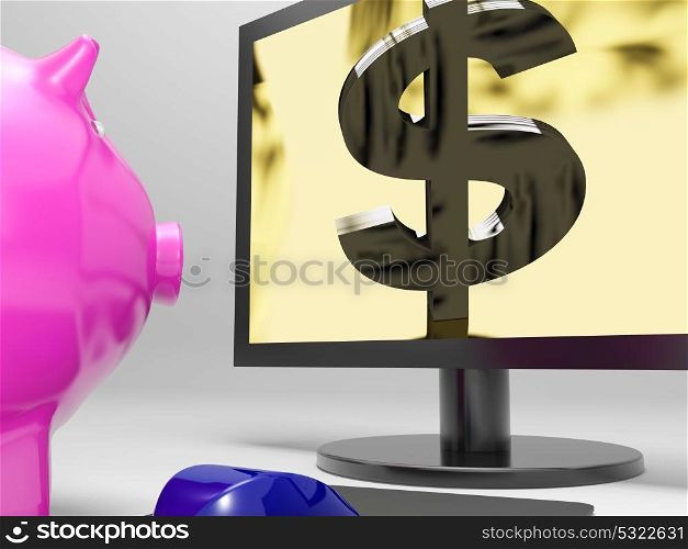 Dollar Screen Showing Finance Wealth And Prosperity
