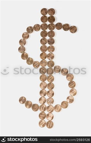 Dollar sign on a white background