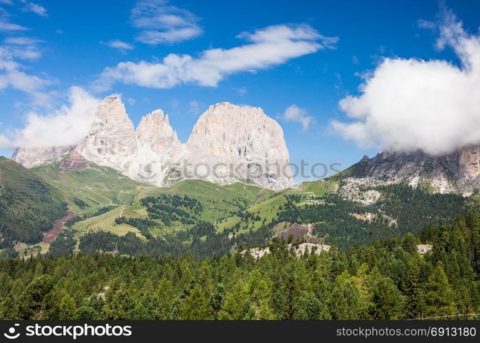 Dolomites Alps summer valley, Italy