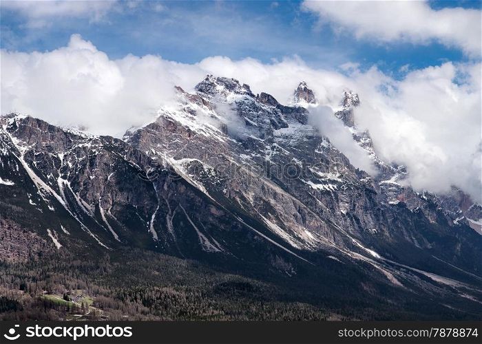 Dolomites mountains above Cortina D&rsquo;Ampezzo. Italian Dolomites