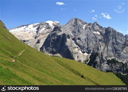 Dolomiti - summer view of mount Marmolada, Trentino, Italy